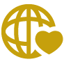 World with heart icon