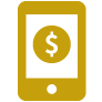 Mobile with money sign icon